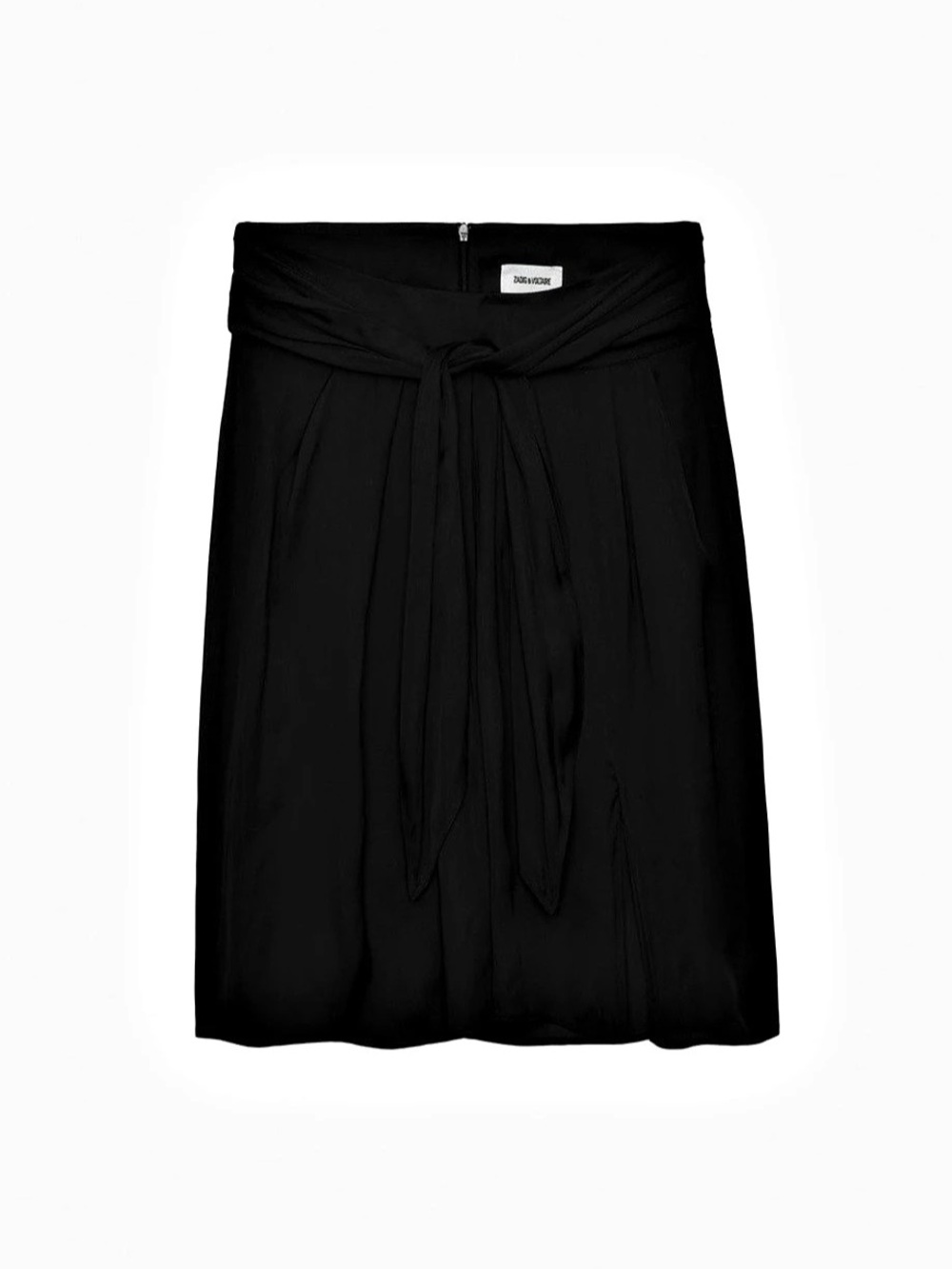 Zadig & Voltaire Joji Satin Wrap Skirt Black Size 38 NWT